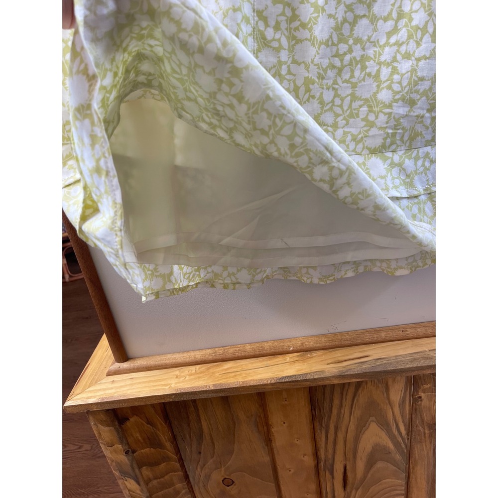 Ann Taylor Loft Skirt Petites 8P Green White Floral Tiered Ruffle Hem - Picture 3 of 7